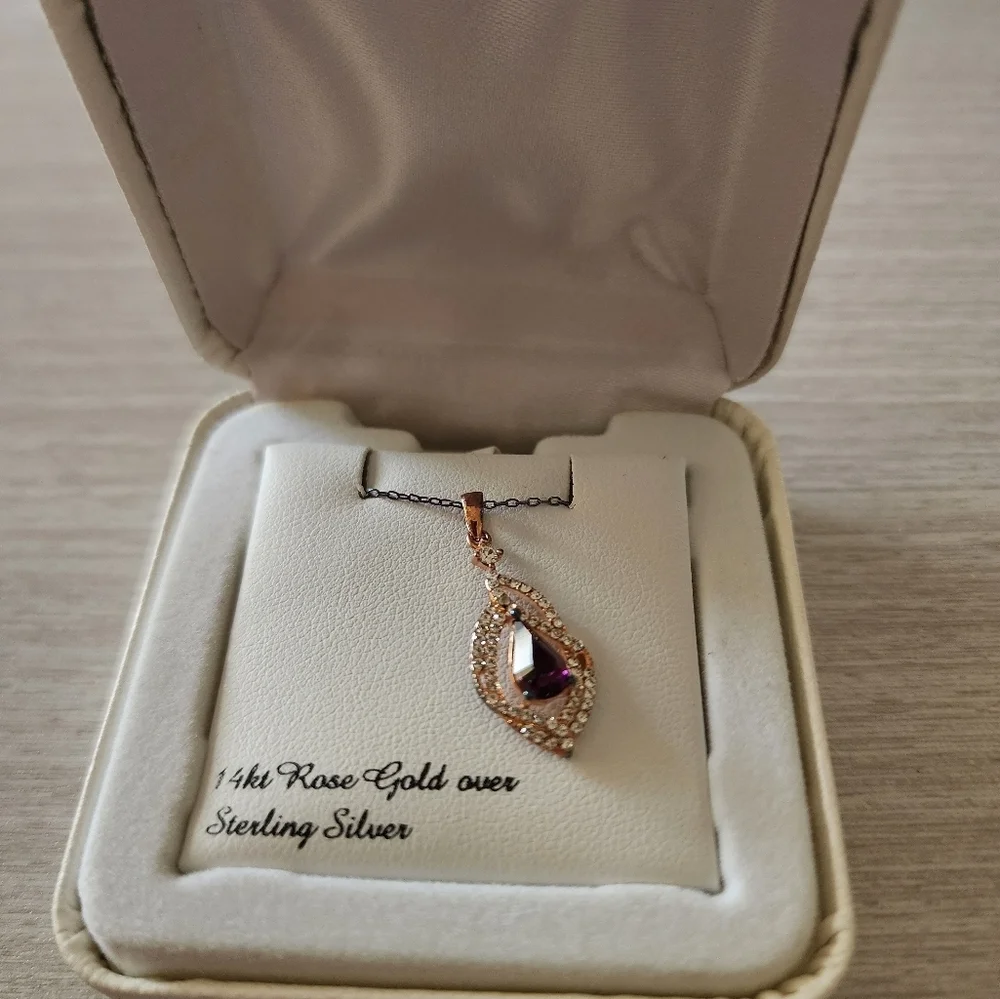 NWOT 14k Rose Gold over sterling‎ silver necklace